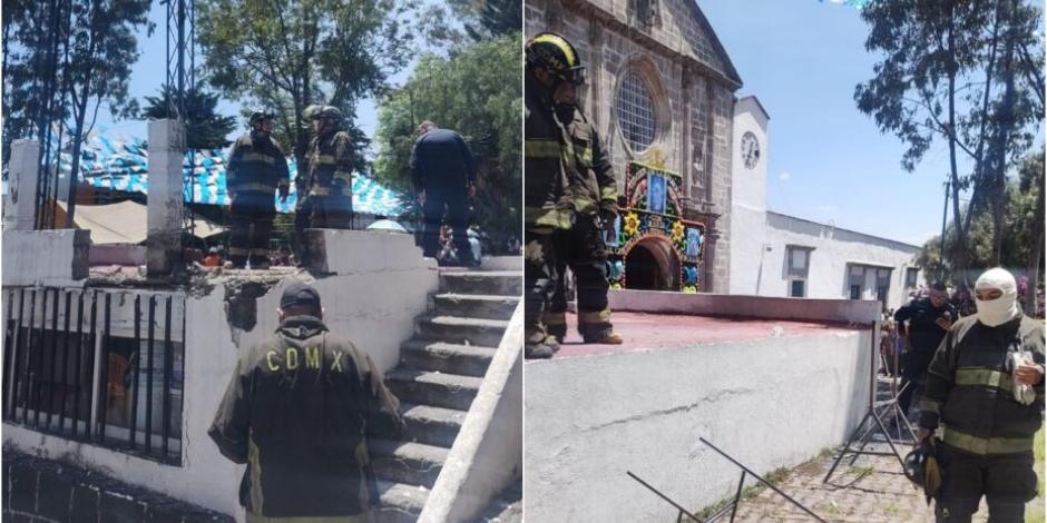 Explosión de pirotecnia en iglesia de Santa Fe, en la alcaldía Álvaro Obregón, deja 4 heridos, entre ellos un menor de edad.