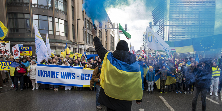 Una protesta para que pare la guerra en Ucrania