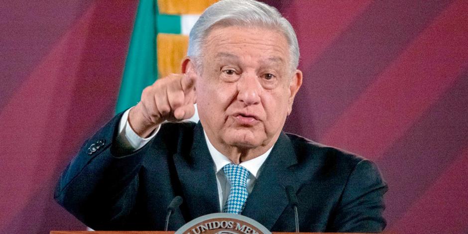El Presidente López Obrador, ayer, en conferencia de prensa en Palacio Nacional.