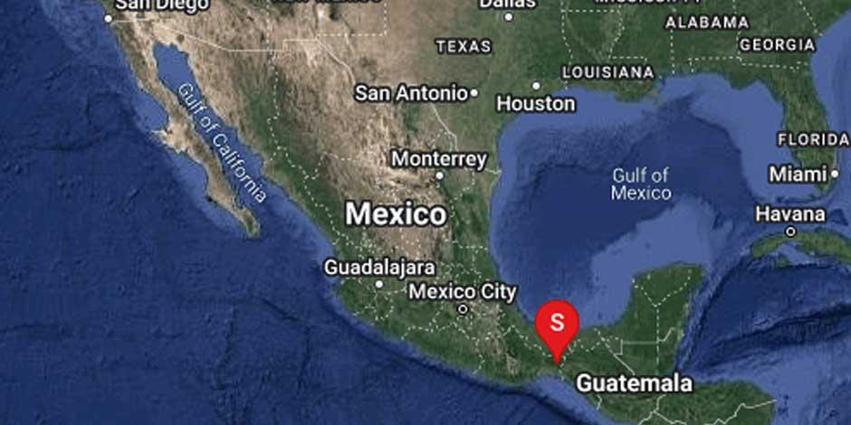 Sismo magnitud 5.1 se registra al oeste del municipio de Cintalapa, Chiapas