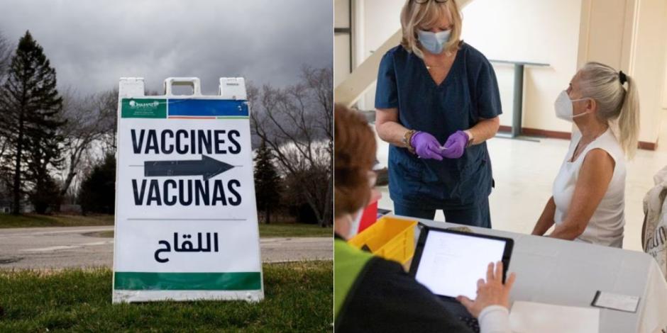 Una enfermera llena jeringas con las vacunas contra la enfermedad por coronavirus (COVID-19) para residentes mayores de 50 años e inmunocomprometidos que son elegibles para recibir su segunda vacuna de refuerzo en Waterford, Michigan, EU.