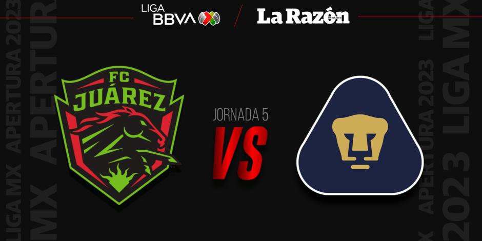 Juárez recibe a los Pumas en la Jornada 5 del Apertura 2023 de la Liga MX
