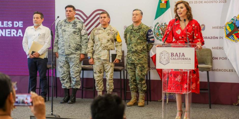 Marina del Pilar destaca trabajo coordinado con Fuerzas Armadas tras paso de ‘Hilary’.