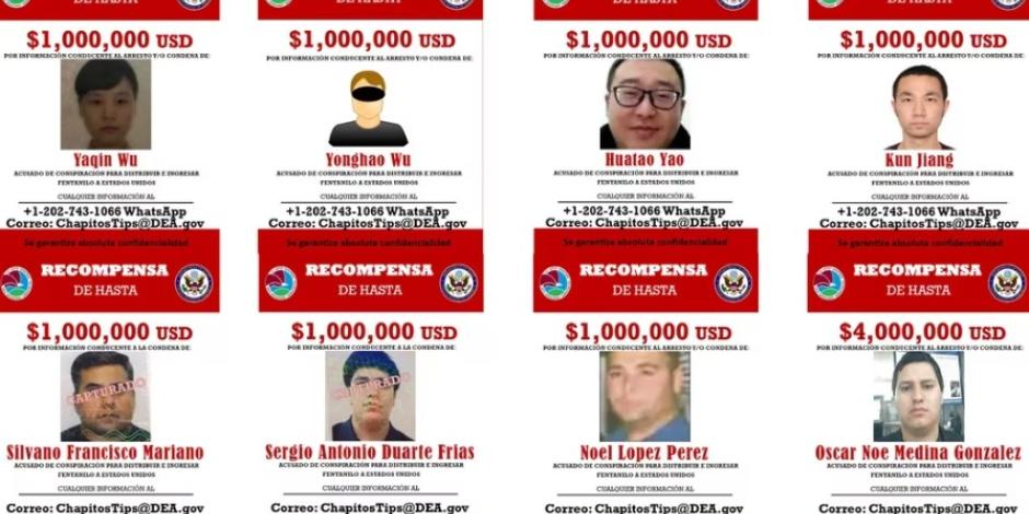 La DEA ofrece recompensa por información de los integrantes de "Los Chapitos".