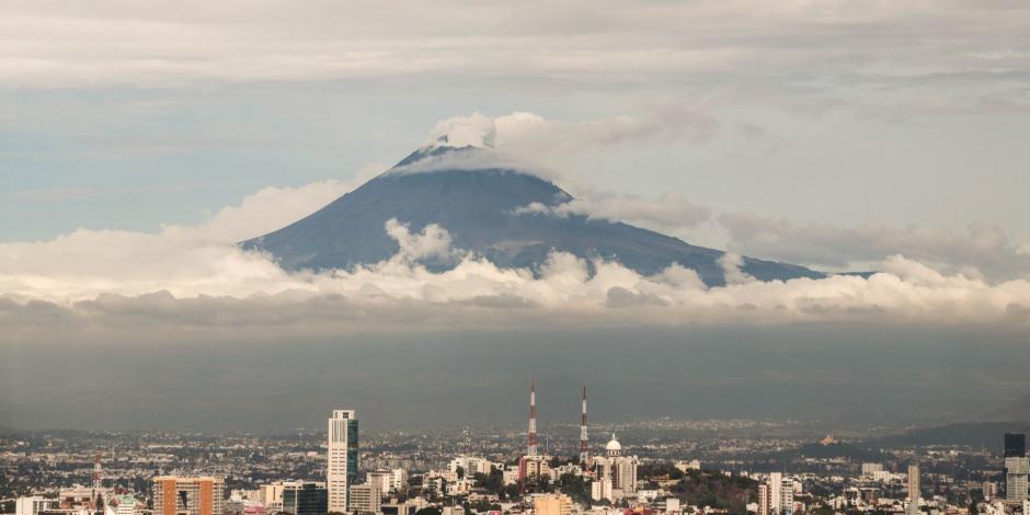 Vista del volcán Popocatépetl.