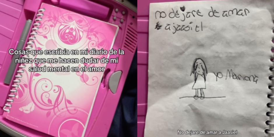 VIDEO  Encuentra su diario de niña y revela en TikTok su vergonzoso, pero  tierno, contenido