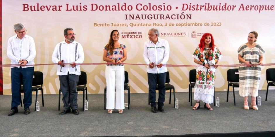 Inauguración histórica: El presidente López Obrador y la gobernadora Mara Lezama entregan el moderno Bulevar Colosio y el distribuidor vial del aeropuerto, obras anheladas por los quintanarroenses por décadas.