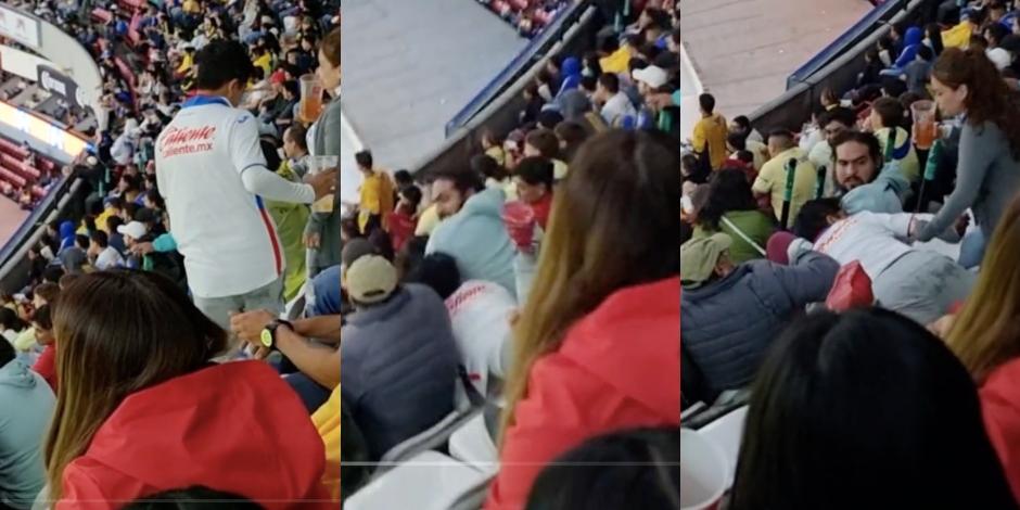 Un aficionado del Cruz Azul sufrió un horrible accidente en el Estadio Azteca