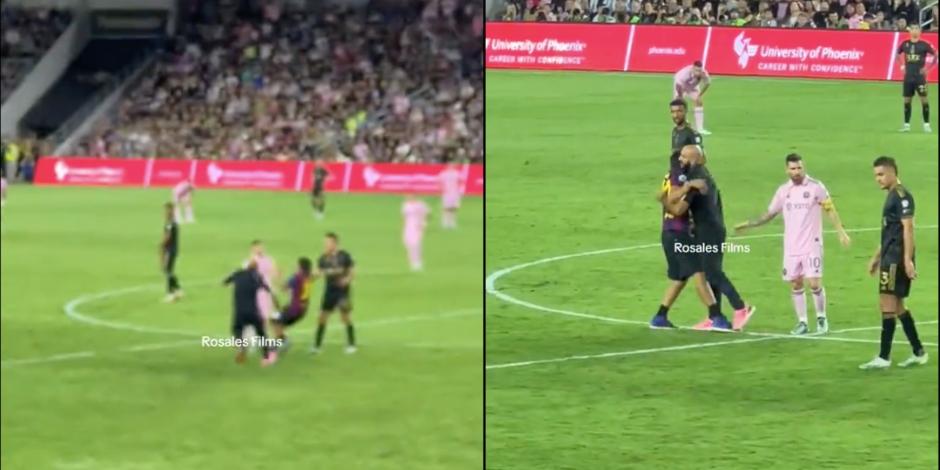Yassine Cheuko, guardaespaldas de Messi, detuvo a un aficionado que intentó abrazarlo