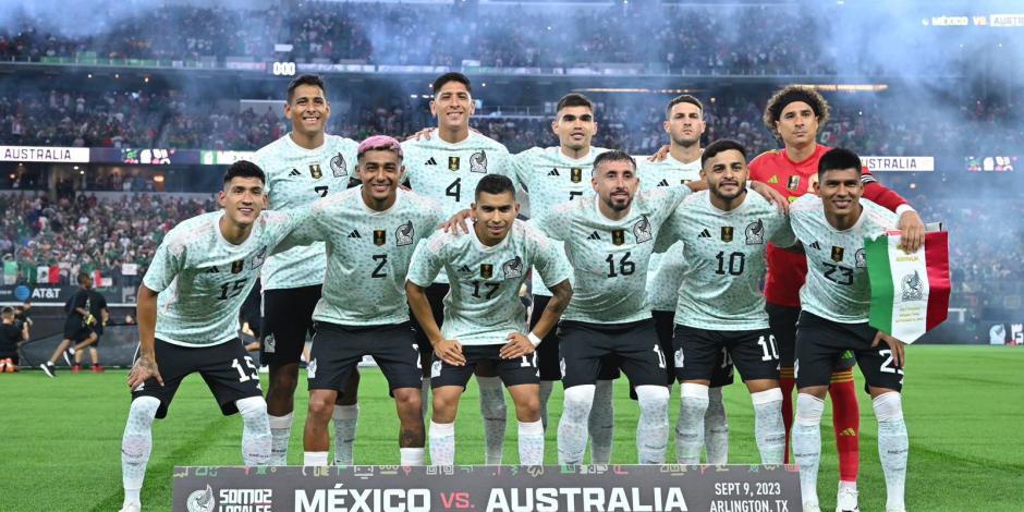Jugadores de la Selección Mexicana previo al duelo amistoso ante Australia