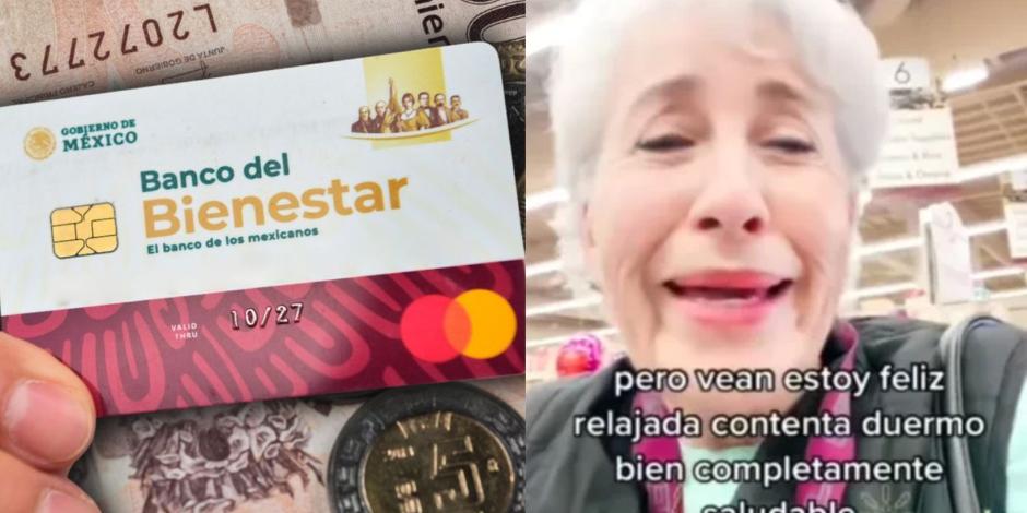 Abuelita de 75 años llora de felicidad porque puede comprar lo que quiera con su pensión.