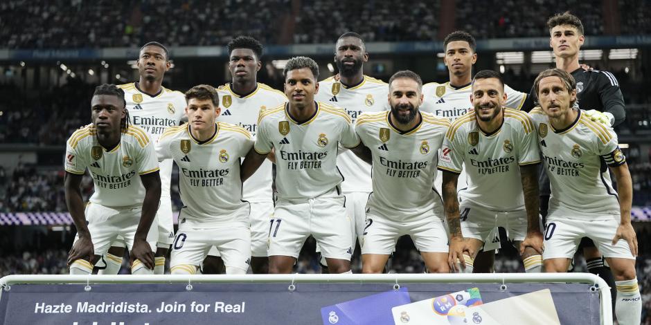 Futbolistas del Real Madrid ante de su partido contra el Getafe, el pasado 2 de septiembre.