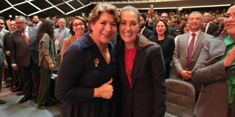 Claudia Sheinbaum felicita a Delfina Gómez como gobernadora del Edomex.