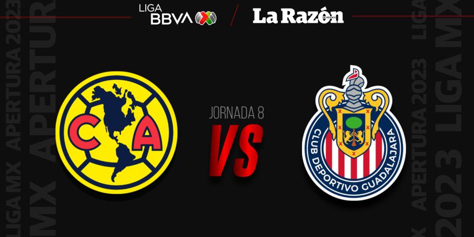 América y Chivas chocan en el Estadio Azteca por la Jornada 8 del Apertura 2023 de la Liga MX.