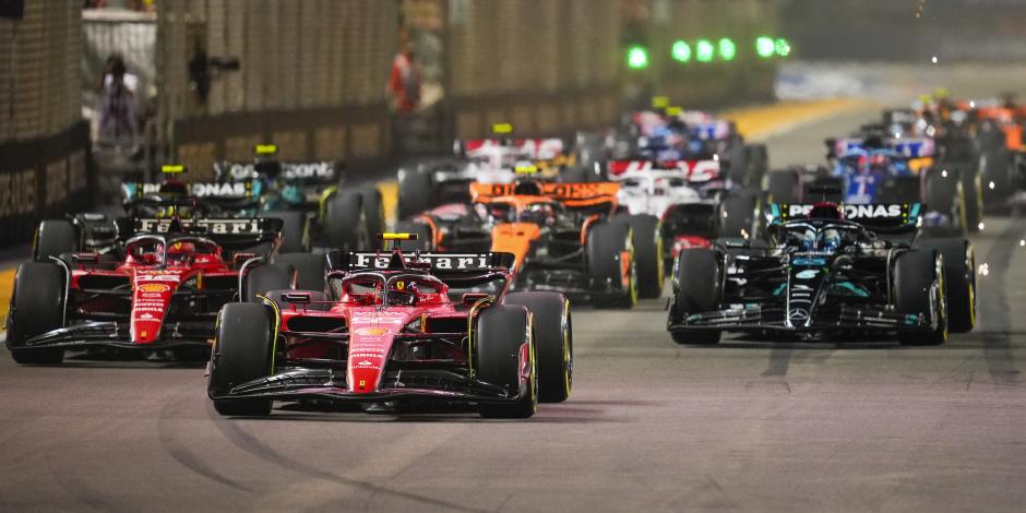 La largada del Gran Premio de Singapur de F1