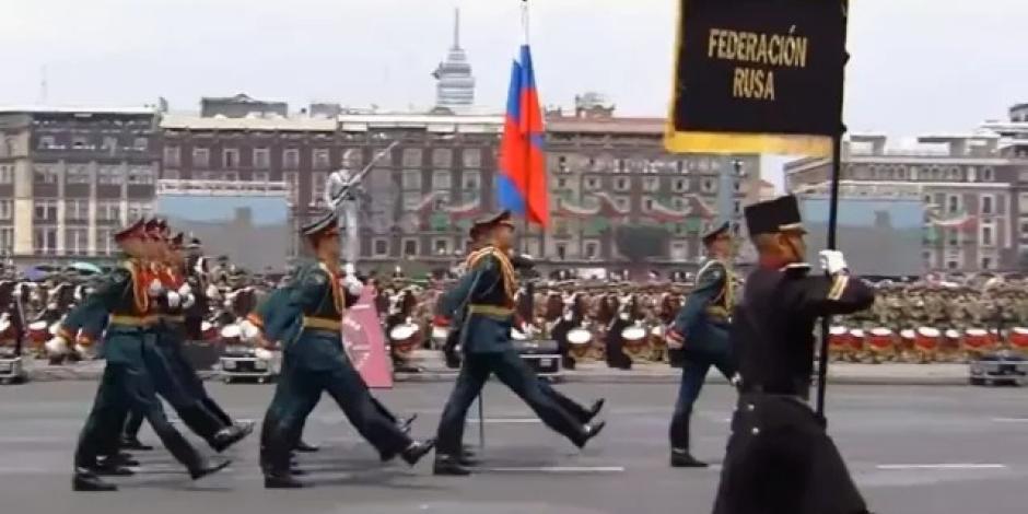 Participación de delegación rusa en el Desfile Militar del 16 de septiembre en el Zócalo.
