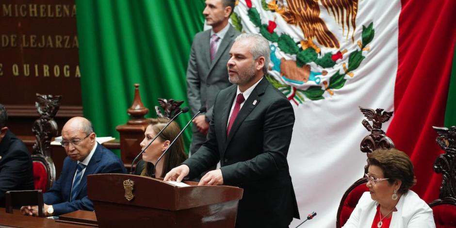 El gobernador Alfredo Ramírez Bedolla, ayer.