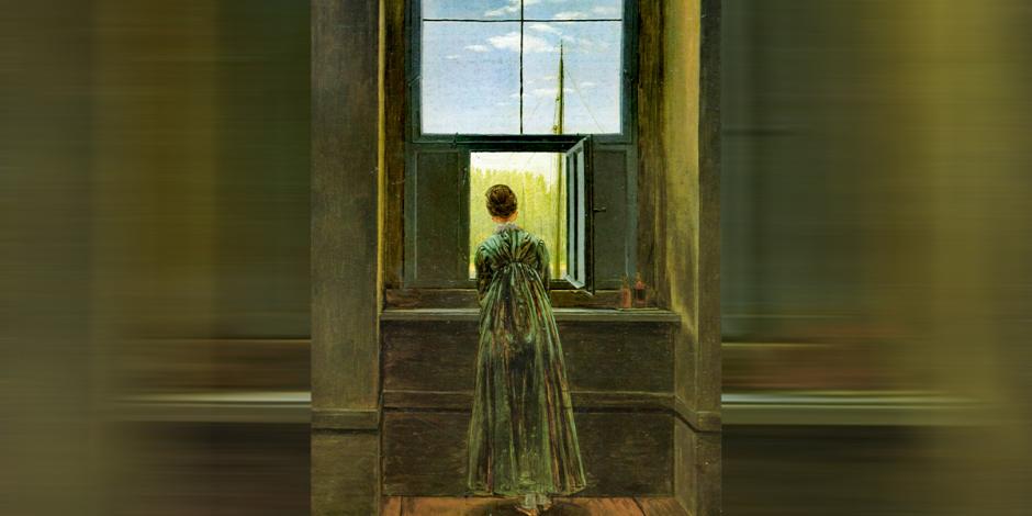 Caspar David Friedrich,  Mujer en la ventana, óleo, 1822.