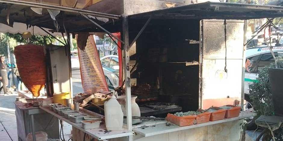 Flamazo en puesto de tacos deja un hombre con quemaduras en la Belisario Domínguez