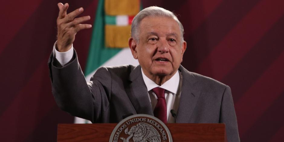 El Presidente Andrés Manuel López Obrador en conferencia matutina, ayer.