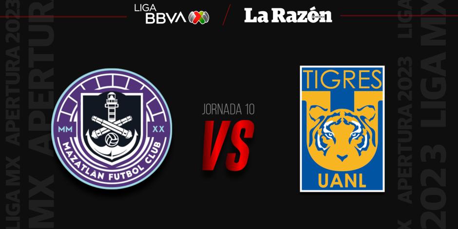 Mazatlán choca ante Tigres en la Jornada 10 del Apertura 2023 de la Liga MX.