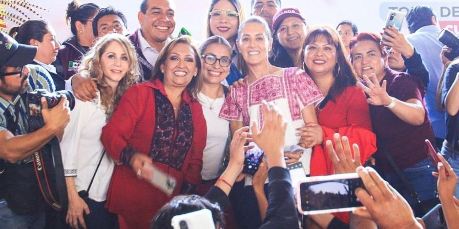 Claudia Sheinbaum promueve la Cuarta Transformación en Tlaxcala, destacando la unidad y el bienestar.