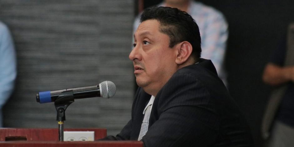 Uriel Carmona Gándara, fiscal de Morelos, durante la presentación de su informe ante el Congreso local, ayer.