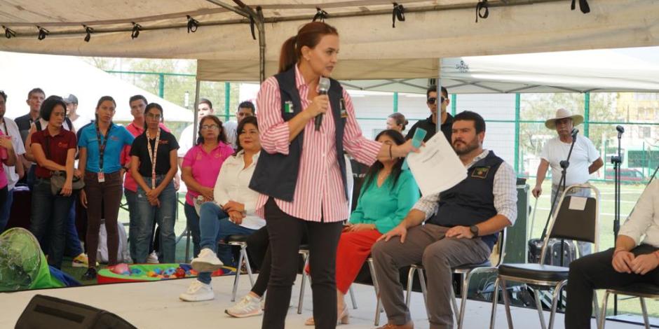 Clara Luz Flores Carrales, Secretaria Ejecutiva del SNSP, lidera la estrategia de seguridad en la Feria de Paz de Monterrey