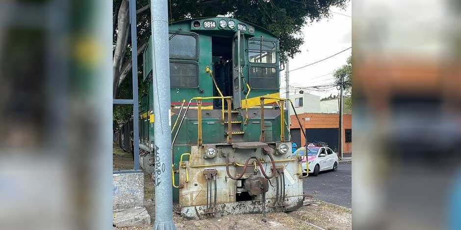 Locomotora se descarrila en Ferrocarril Hidalgo, colonia Valle Gómez: genera problemas viales
