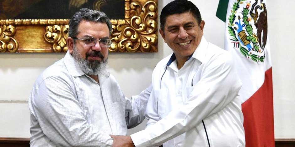 Jorge Nuño y Salomón Jara se reúnen en Oaxaca; abordan  avances en Barranca Larga-Ventanilla