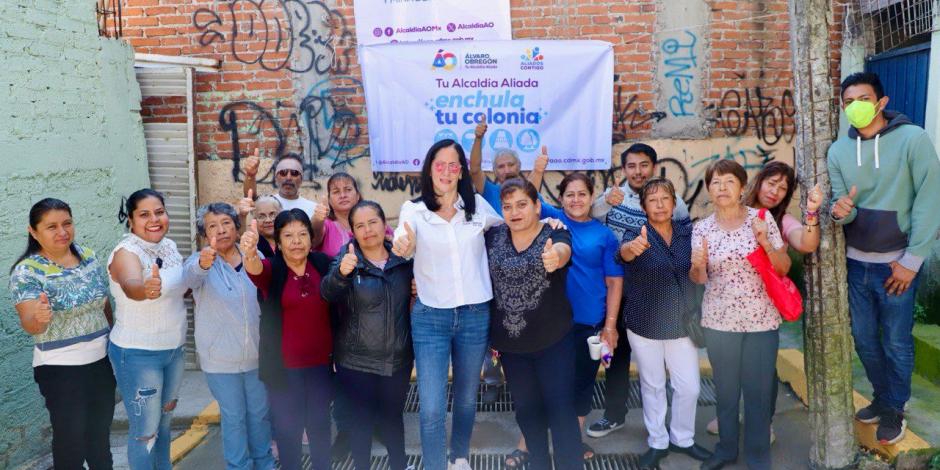 La alcaldesa Lía Limón supervisa obras de pavimentación en Palmas Axotitla y Tlacuitlapa Ampliación 2do reacomodo
