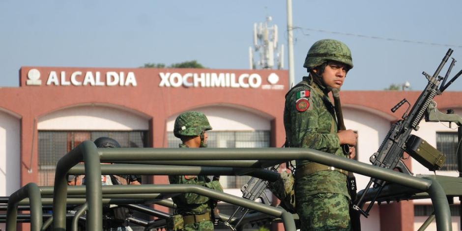 Elementos del Ejército en tareas de vigilancia en la alcaldía, el pasado 1 de junio.