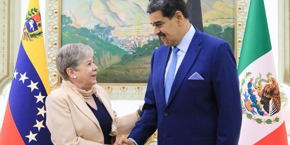 El presidente de Venezuela se reúne con la canciller.