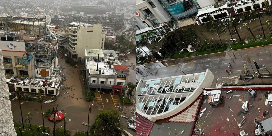 El puerto de Acapulco quedó devastado por el paso del huracán "Otis".