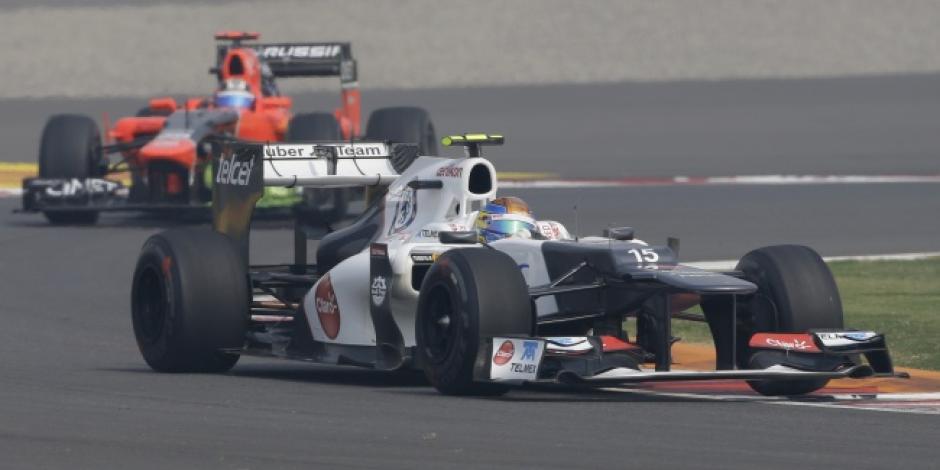 Esteban Gutiérrez durante la primera sesión de practicas en el GP de India