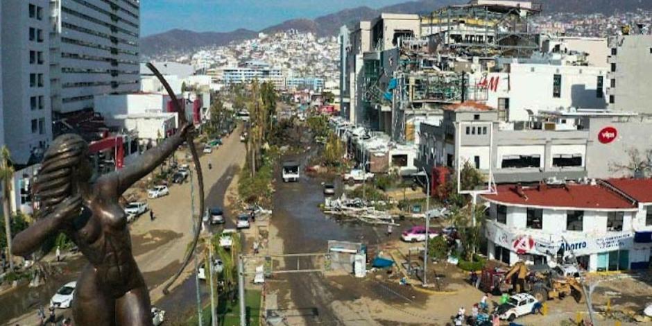 La zona Diamante  de Acapulco, devastada por el huracán Otis.