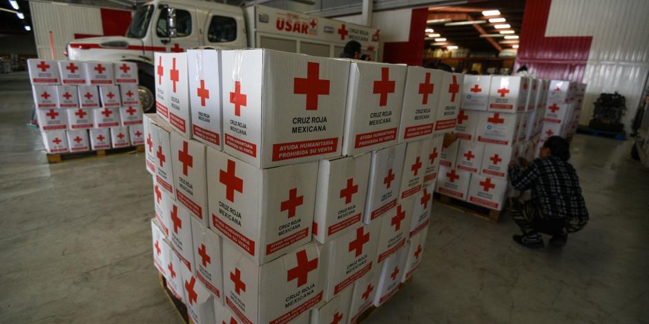 Despensas de la Cruz Roja que fueron enviadas a Acapulco, Guerrero.