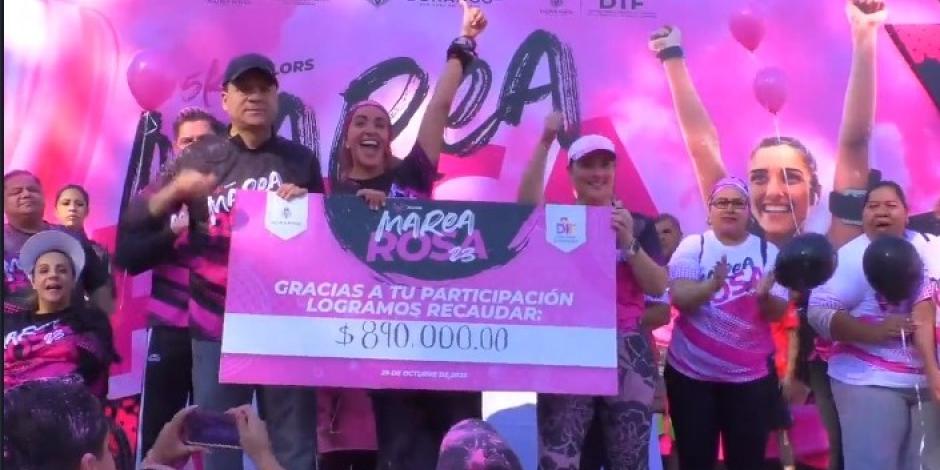 Durante la Marea Rosa 2023 se recaudaron 890 mil pesos, mismos que serán usados para adquirir una unidad especializada para prevenir y detectar el cáncer de mama.