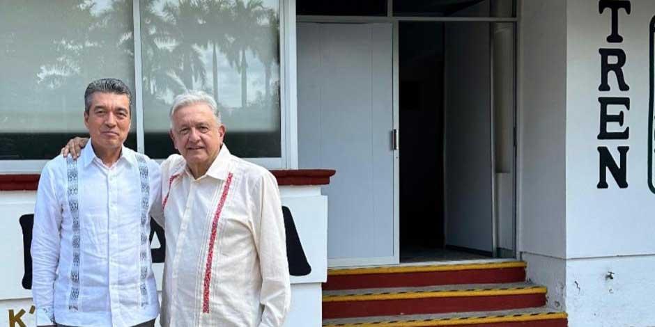Rutilio Escandón reconoce visión del presidente AMLO por consolidar el Tren Maya