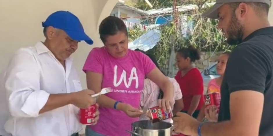 Manuel Añorve y familia instalan comedores comunitarios para ayudar a afectados por Otis
