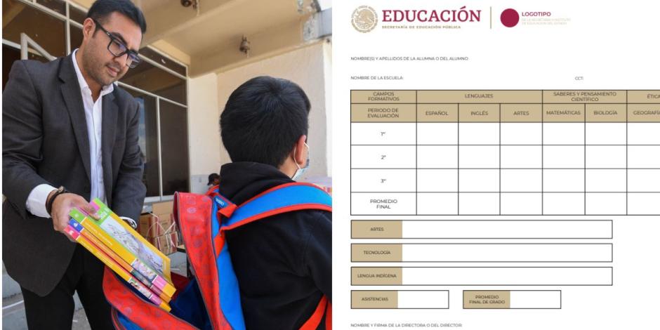 SEP presenta las nuevas boletas de calificaciones para preescolar, primaria y secundaria.