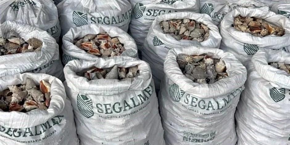 El gobierno de Hong Kong compartió fotos de los sacos que contenían la droga.
