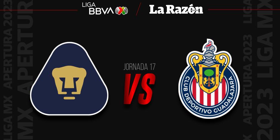Pumas vs Chivas chocan en la Jornada 17 del Apertura 2023