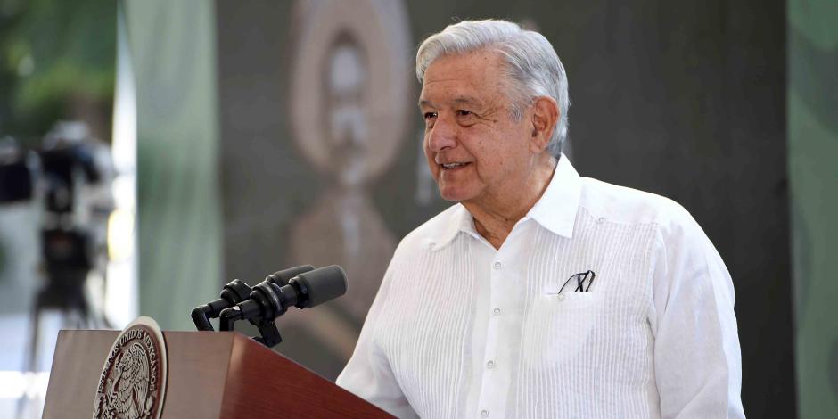 El Presidente Andrés Manuel López Obrador en conferencia de prensa desde Sinaloa.