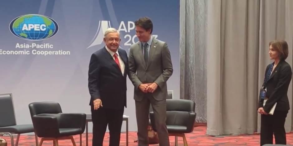 AMLO y Justin Trudeau dialogan sobre migración e inversiones.