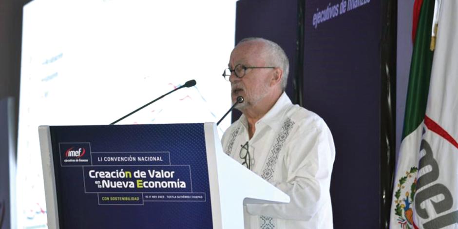 Jonathan Heath, subgobernador del Banxico, en la Convención Nacional del IMEF, en Tuxtla Gutiérrez, Chiapas, ayer.