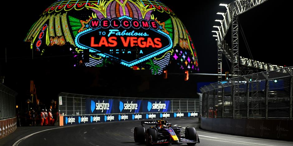 Red Bull y su monoplaza esta madrugada en Las Vegas