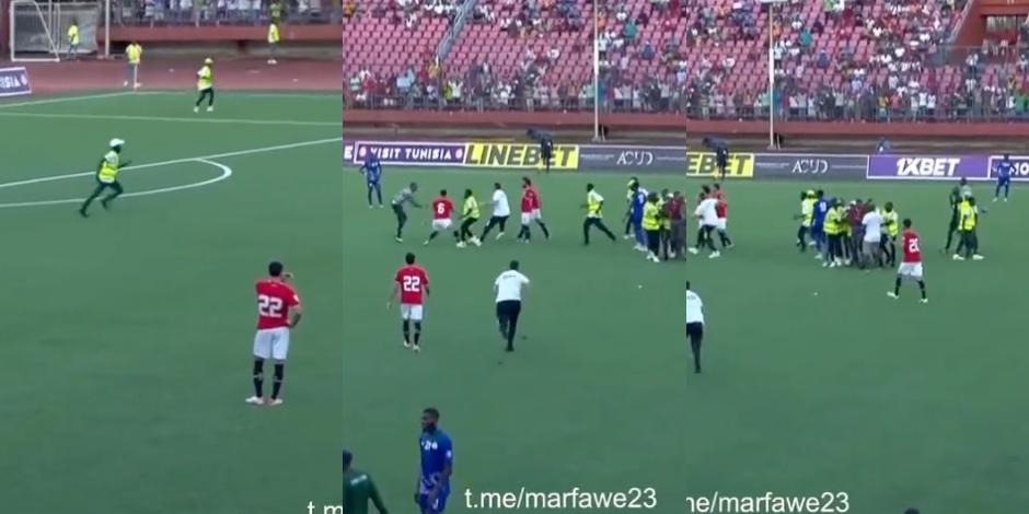 Dos pseudoaficionados intentaron agredir a Mohamed Salah durante el partido entre Egipto y Sierra Leona.