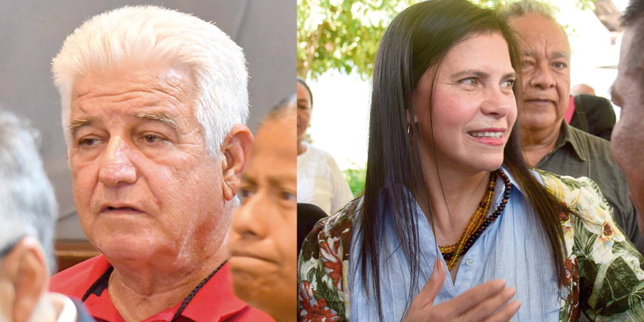 José Ramiro López Obrador, hermano del Presidente (Izq) y Manuela Obrador, prima del mandatario federal (Der)