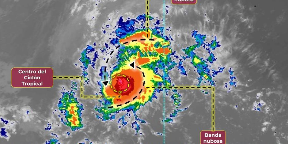 Tormenta tropical Ramón, en imagen satelital.